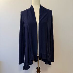Lilly Pulitzer Women's L Blue Open Front Cardigan Sweater Long Sleeve
